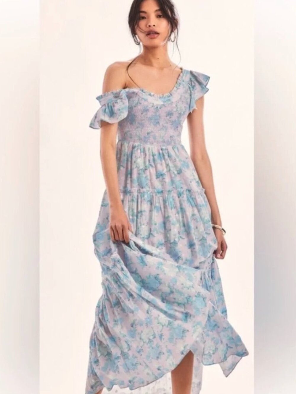 LoveShackFancy Chessie Dress~ Lavender and Light Blue~ XS